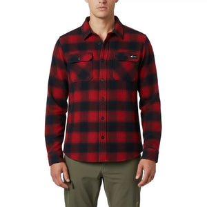 Chemise Trekking Merino Homme - Red Blue - Chemise - Fjork Merino