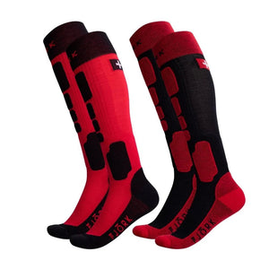 Chaussettes Pro Team SKI 90 Enfants - Pack de 2 paires - Rouge et Noir - Chaussettes - Fjork Merino