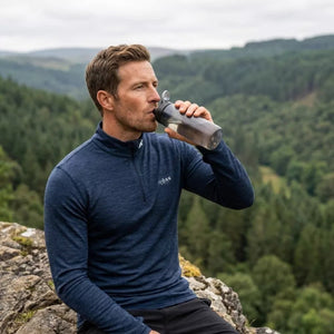 Finn Zip 210 Homme - Blue St Moritz - Baselayers - Fjork Merino