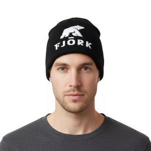 Bonnet Tamaro - Black / White logo - Bonnets - Fjork Merino