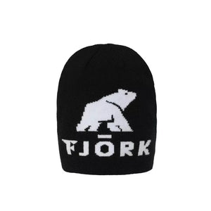 Bonnet Tamaro - Black / White logo - Bonnets - Fjork Merino