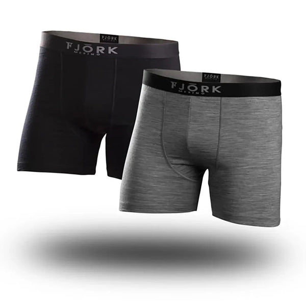 Boxers Strahlorn - Pack de 2 - FJORK Merino - Grey Black - Sous-vêtements
