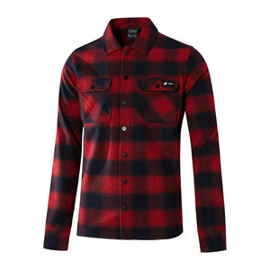 Chemise Trekking Merino Homme - Red Blue - Chemise - Fjork Merino