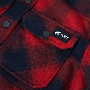 Chemise Trekking Merino Homme - Red Blue - Chemise - Fjork Merino