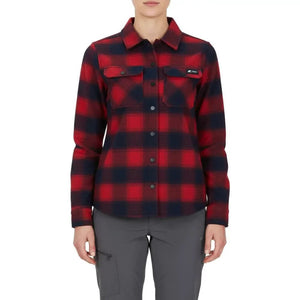 Chemise Trekking Merino Femme - Red Blue - Chemise - Fjork Merino