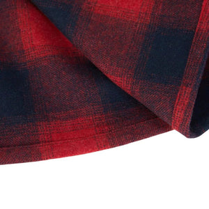 Chemise Trekking Merino Femme — coloris Rouge et bleu — Fjork Merino