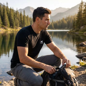 Finn MC 140 Homme - Black Laax - T-shirt - Fjork Merino