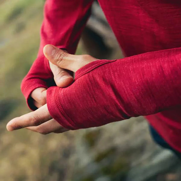 Finn Zip 210 Men - FJORK Merino - Red Verbier - Baselayers