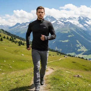 Finn Zip 210 Homme - Black Laax - Baselayers - Fjork Merino