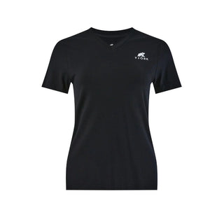 High - Performance T-Shirt Women– FJORKTec - FJORK Merino 🌍 - Black logo white - T-shirt