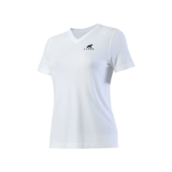 High - Performance T-Shirt Women– FJORKTec - FJORK Merino 🌍 - White logo black - T-shirt