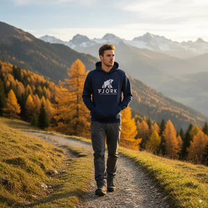 Hoodie Titlis Homme - Navy / White logo - Hoodie - Fjork Merino