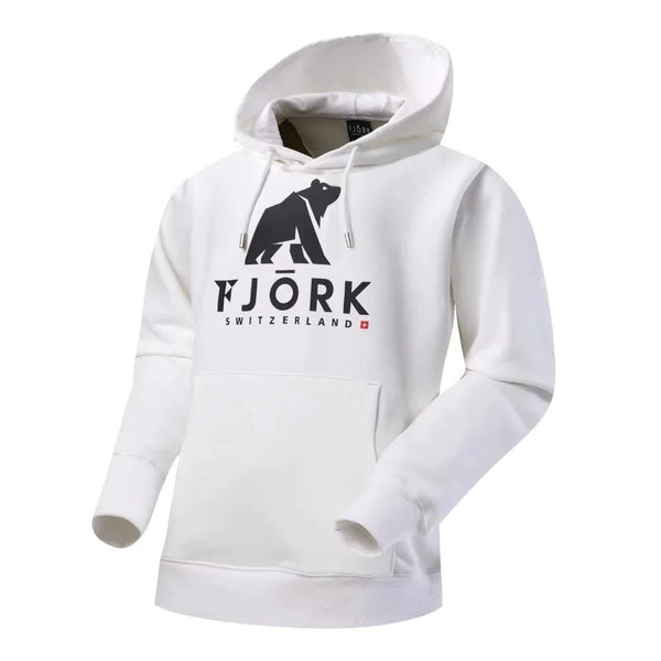 Hoodie Titlis Homme - White / Black logo - Hoodie - Fjork Merino