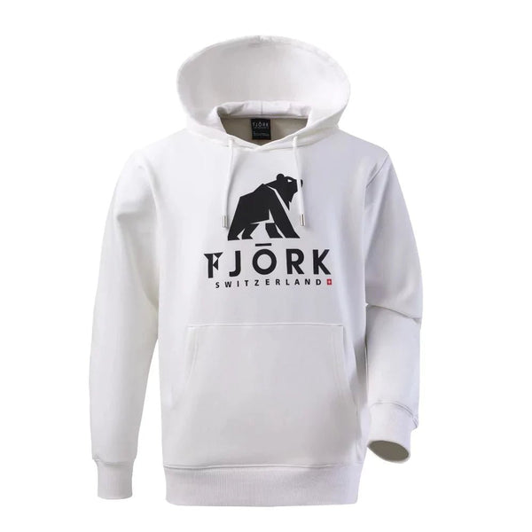 Hoodie Titlis Homme - White / Black logo - Hoodie - Fjork Merino