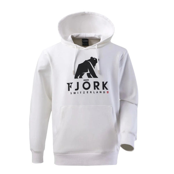 Hoodie Titlis Men - FJORK Merino 🌍 - White logo black - Hoodie