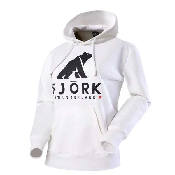 Hoodie Titlis Women - FJORK Merino 🌍 - White logo black - Hoodie