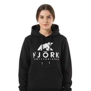 Hoodie Titlis Femme - Black / White logo - Hoodie - Fjork Merino