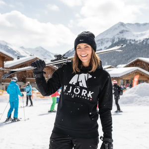 Hoodie Titlis Femme - Black / White logo - Hoodie - Fjork Merino