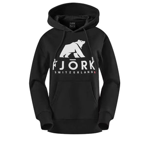Hoodie Titlis Femme - Black / White logo - Hoodie - Fjork Merino