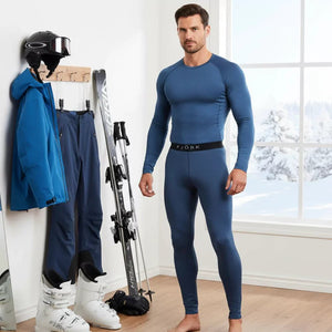 Legging Finn 210 Homme - Blue St Moritz - Leggings - Fjork Merino