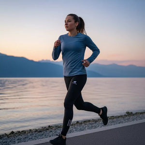 Legging Running Femme - Black Laax - Leggings - Fjork Merino