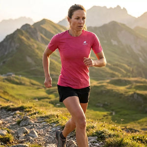 Bjork MC 140 Femme - Pink Davos - T-shirt - Fjork Merino