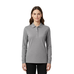 Polo Rigi ML Femme — coloris Grey Zinal — laine mérinos — Fjork Merino