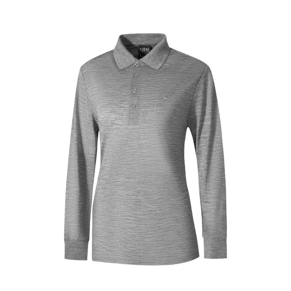 Polo Rigi ML Women - FJORK Merino - Grey Saas Fee - Polo