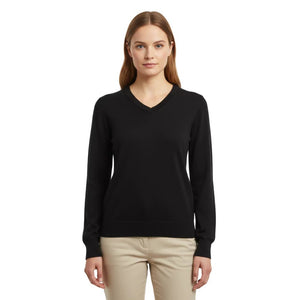 Pull col V Femme - Black Laax - Pulls - Fjork Merino