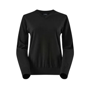 Pull col V Femme - Black Laax - Pulls - Fjork Merino