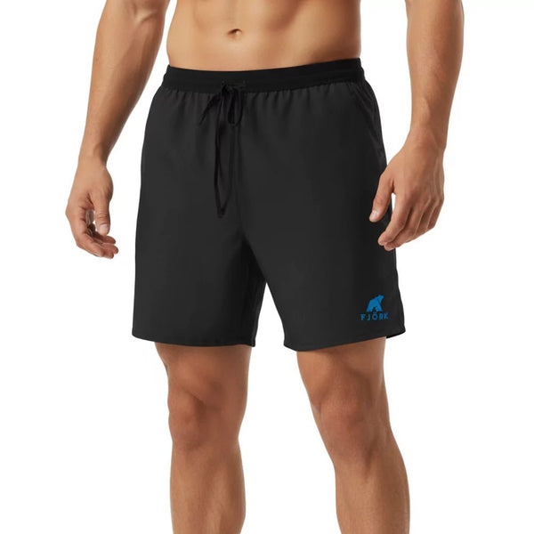 Short Running Homme - Black / Turquoise logo - Shorts - Fjork Merino