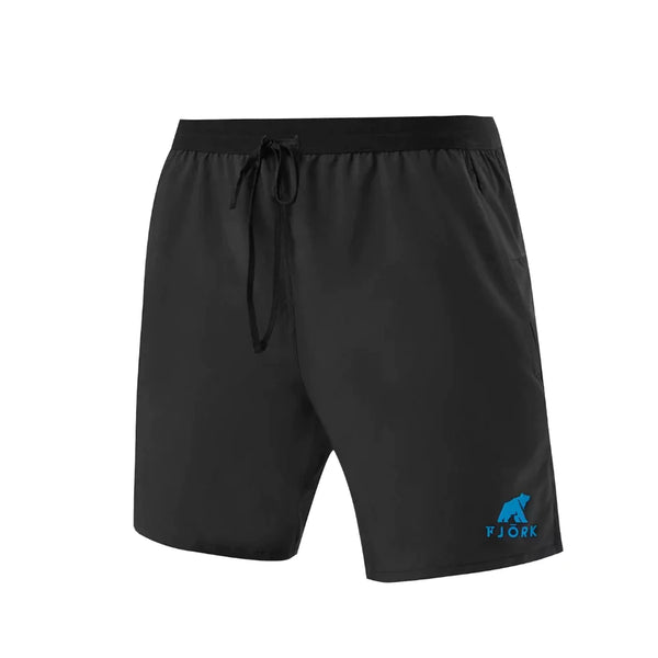 Short Running Homme - Black / Turquoise logo - Shorts - Fjork Merino