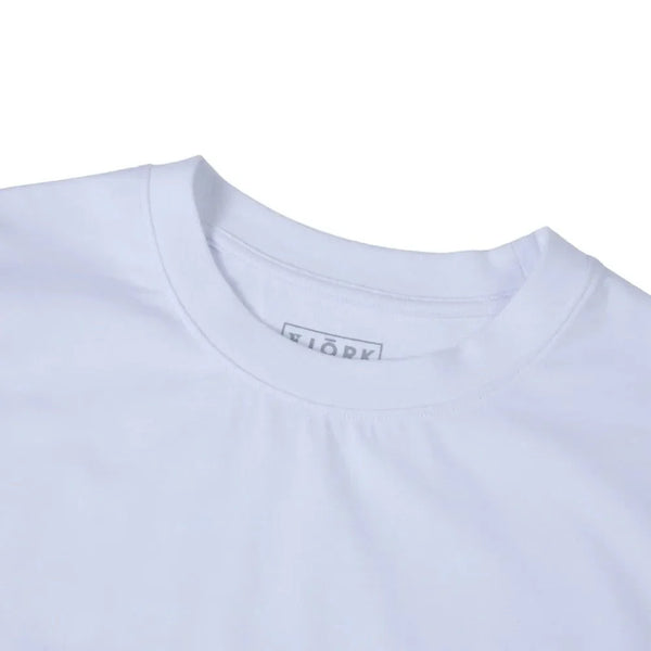 T shirt grand logo Besso Women ♻️ - FJORK Merino - White / Grey logo - T-shirt