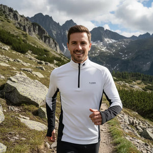 Tech Eiger 210 Zip Homme, coloris Polar White, laine mérinos, Fjork Merino