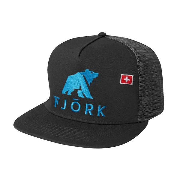 Trucker Cap - FJORK Merino 🌍 - Black / Turquoise logo - Accessories
