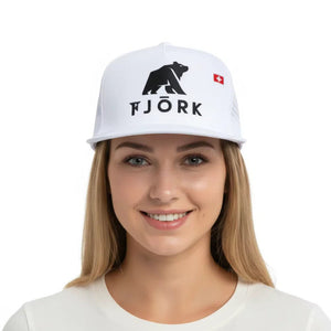 Casquette Trucker - White / Black logo - Accessoires - Fjork Merino