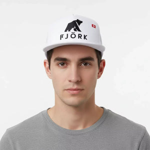 Casquette Trucker - White / Black logo - Accessoires - Fjork Merino