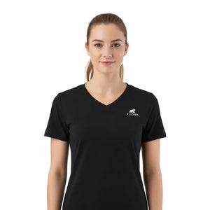 T-Shirt Haute Performance Femme – FJORKTec - Black / White logo - T-shirt - Fjork Merino